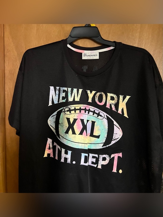 No Boundaries Tops - No Boundaries ' Black 'New York XXL' Graphic Athletic Mesh Tee